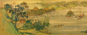 中国 Painting - Zhang zeduan Qingming Riverside Seene パート 1 アンティーク中国